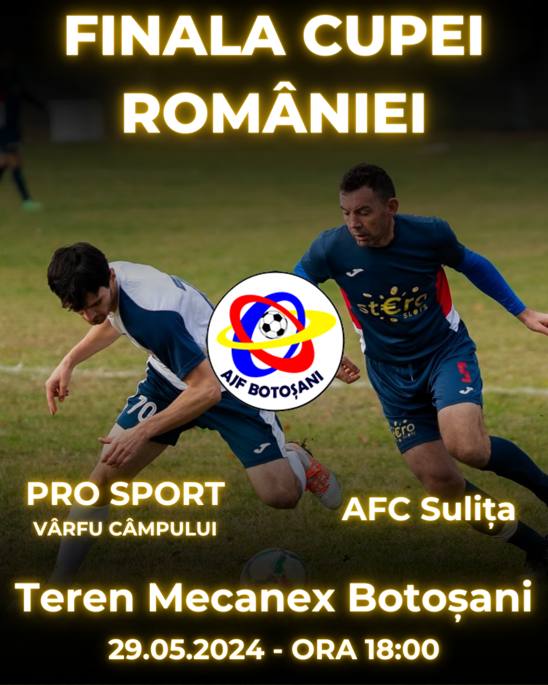 Cu Cupa României pe masă: Pro Sport - AFC Sulița, miercuri, ora 18:00, pe terenul Mecanex