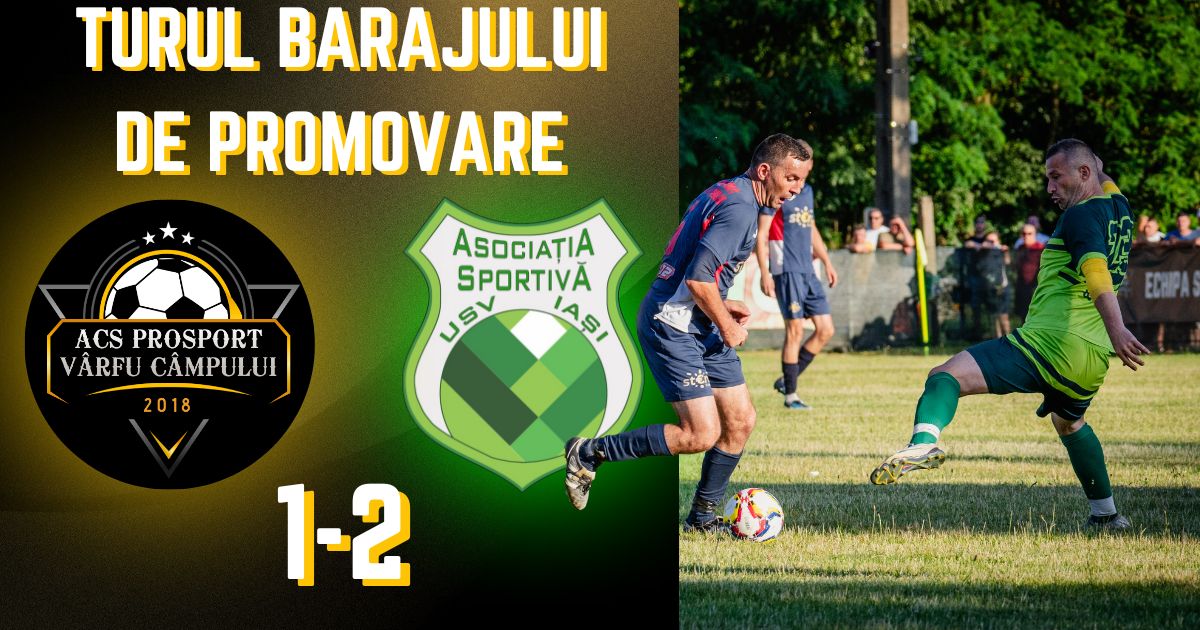 Pro Sport - ACS USV Iași: Înfrângere cu 1-2 în prima manșă a barajul de promovare în Liga a III-a